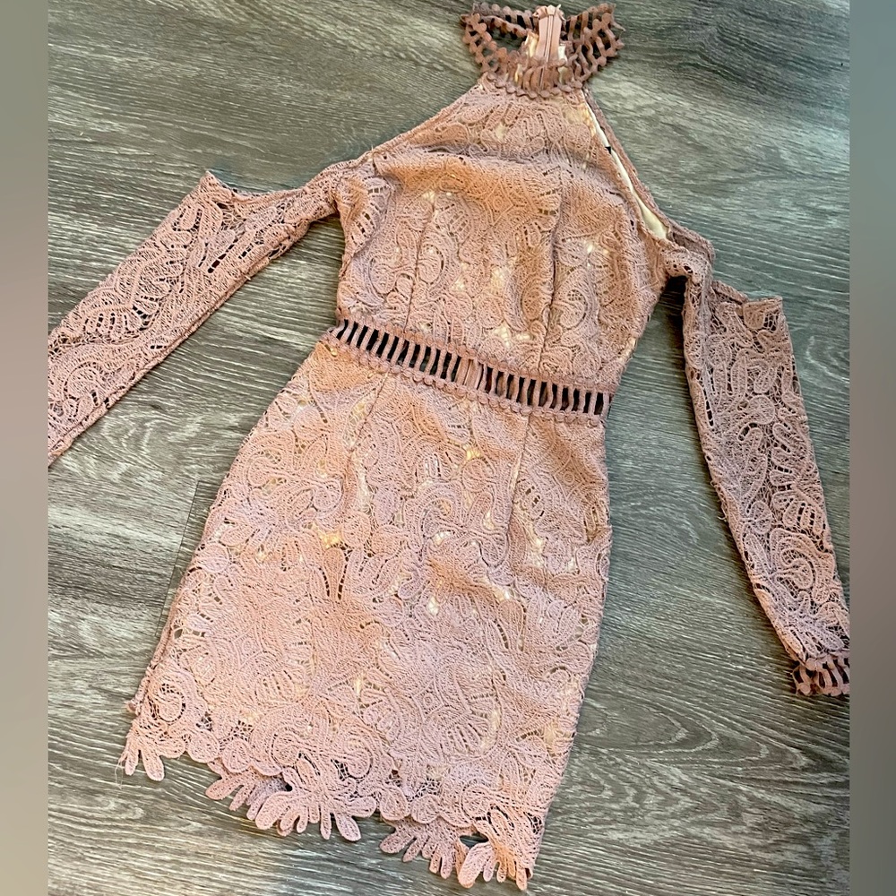 Missguided Long Sleeve Formal Dress